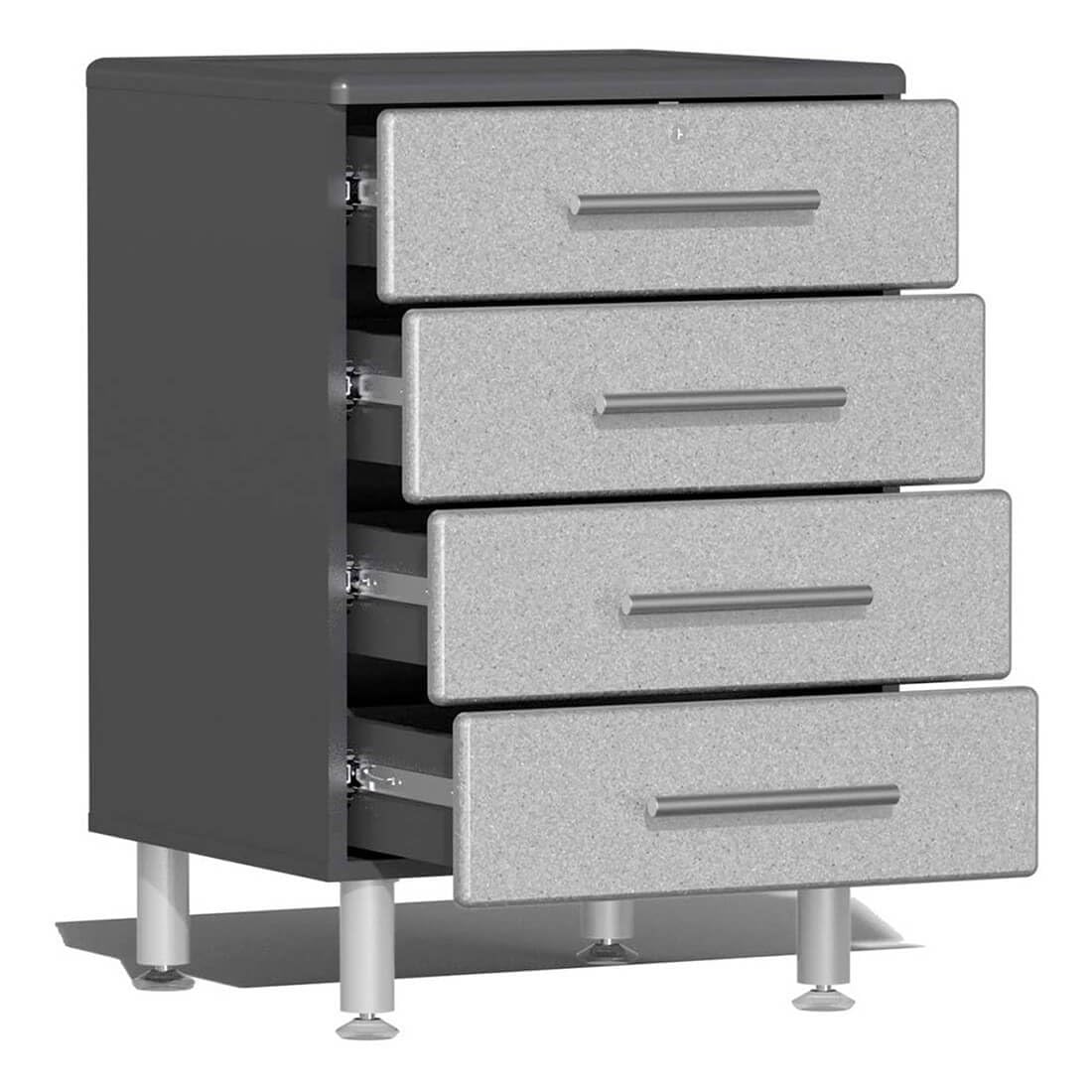 Ulti-MATE UG20042S 4-Piece Workstation Kit with Bamboo Worktop in Stardust Silver Metallic, Red, Grey