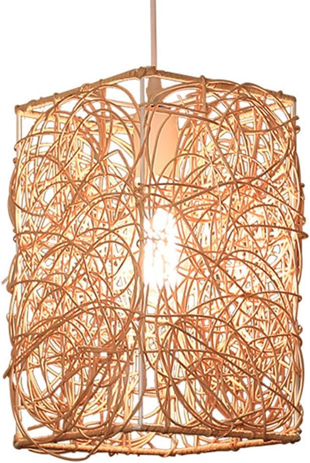 Lampe lampe prosd longue en rotin pour îlot de cuisine vintage