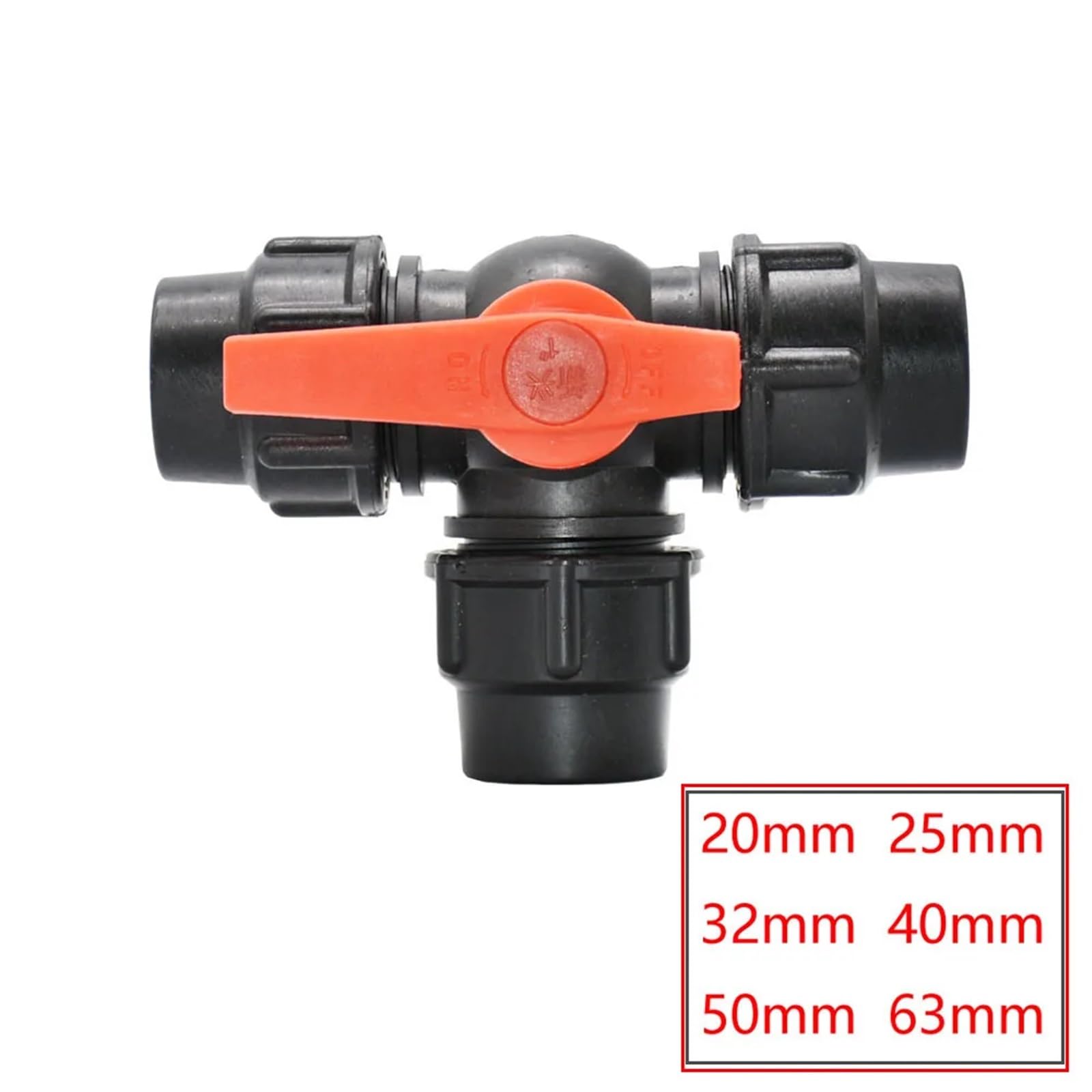 Connettore per tubo in PVC PE da 20/25/32/40/50 mm, per rubinetto, sdoppiatore per acqua, valvola a sfera in plastica, raccordi per tubi da giardino e agricoltura (gomito, 40 mm)