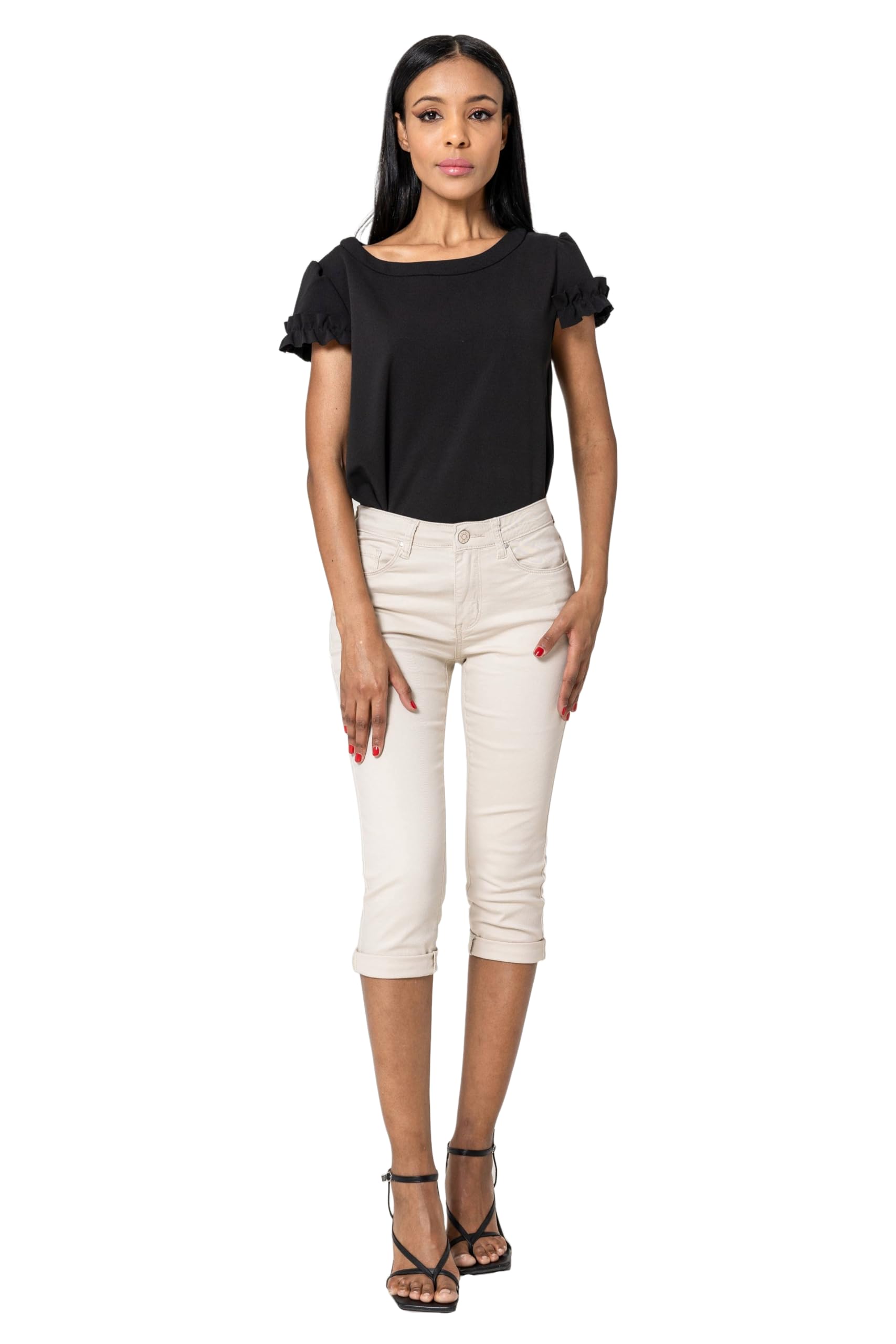 Nina Carter P230 - Jean pour femme - Coupe skinny - Taille haute - Pour l'été