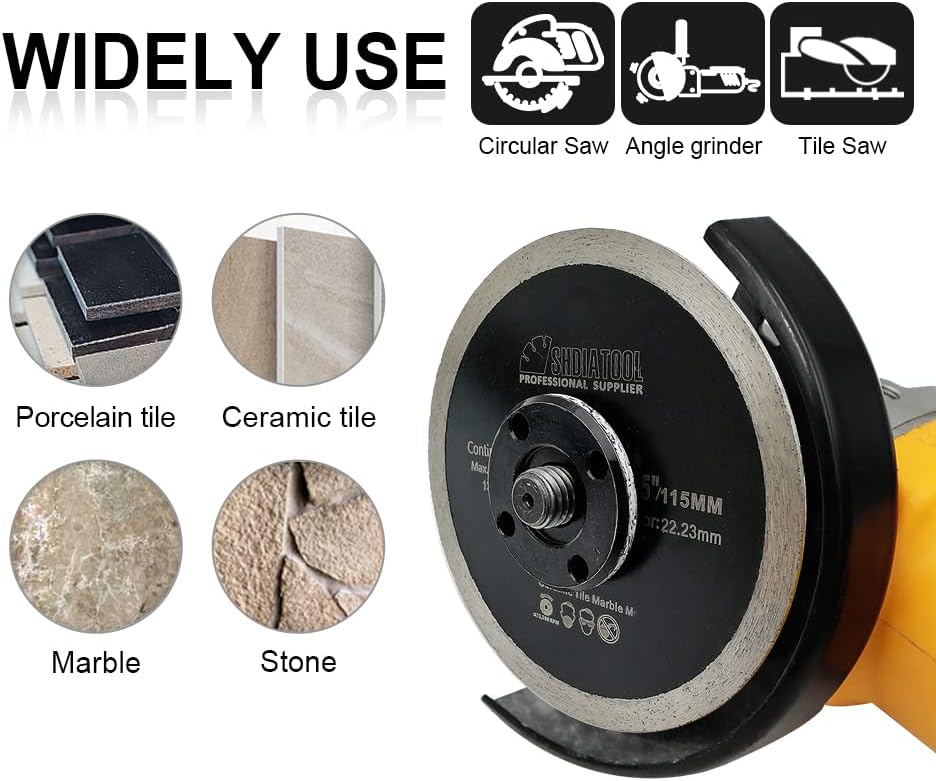 SHDIATOOL 8 Inch Ceramic Tile Saw Blade with Continue Rim Diamond Segment Wet Cutting Porcelain Granite Marble(2-Pack)