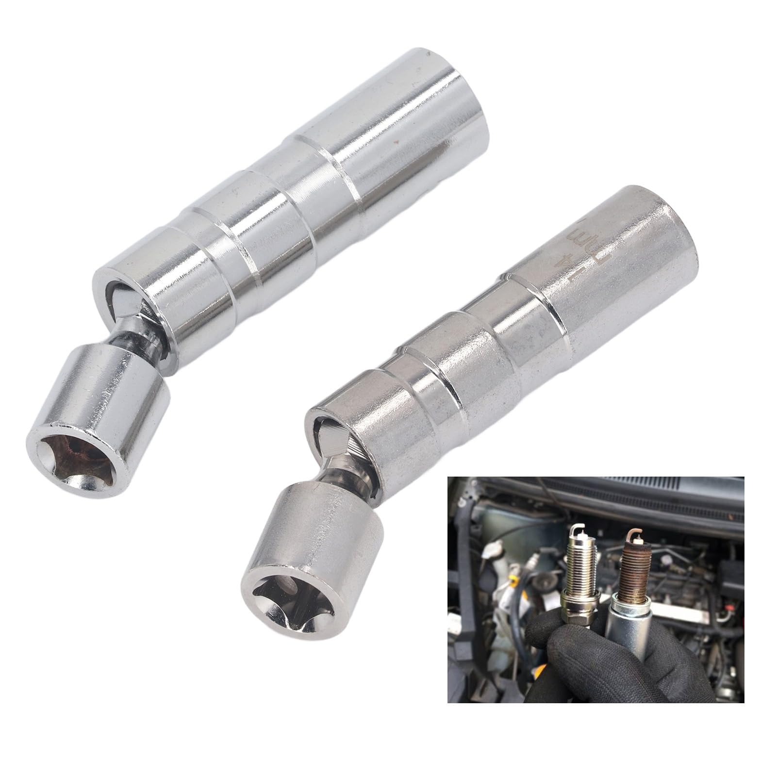 14mm 16mm With Magnetic Thin Wall Universal Joint Spark Plug Socket 12 Angle Flexible Socket Wrench Car Repair Tool