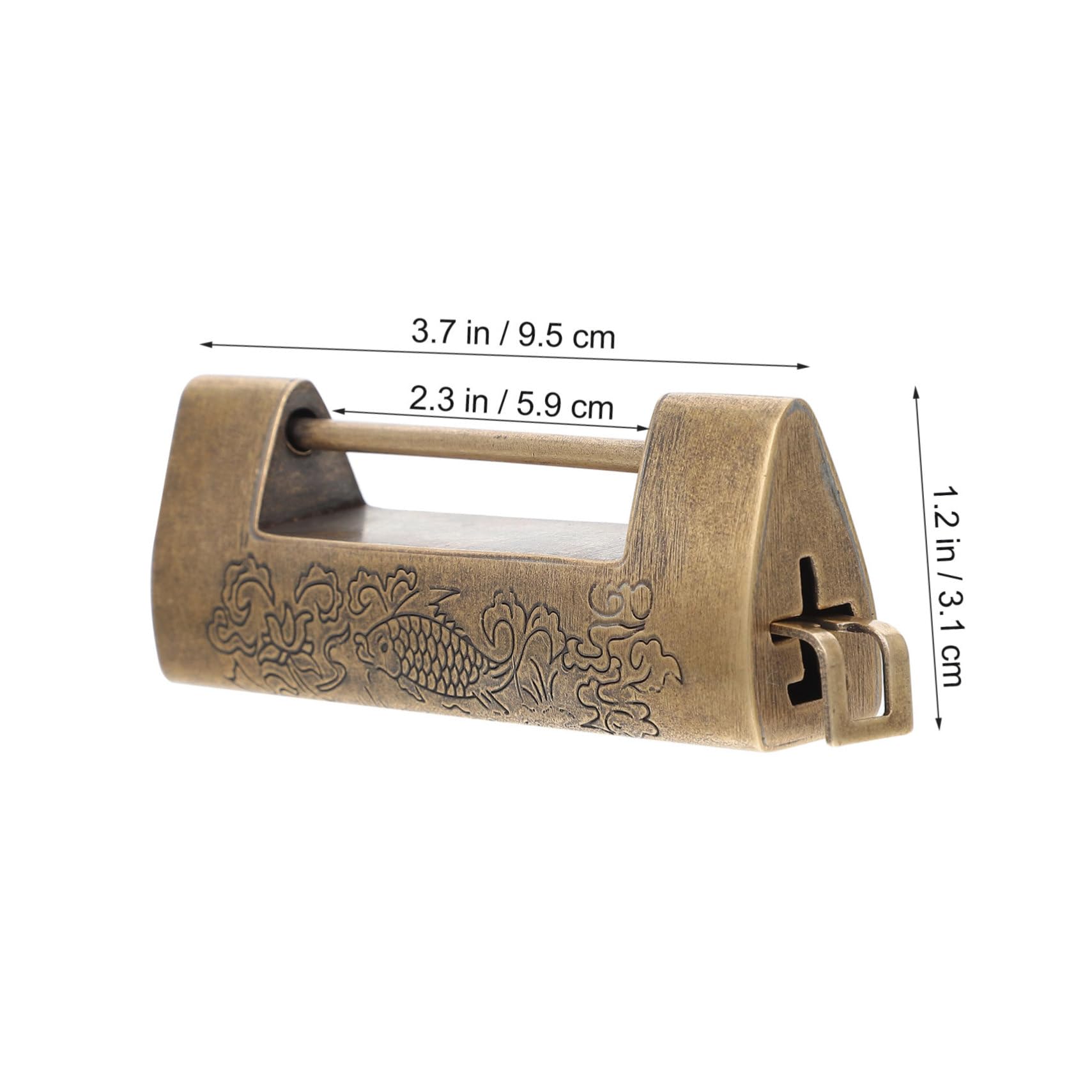 Mikikit 3sätze Vintage Graviertes Antikes Vorhängeschloss Aus Holz Chinesisches Design Für Schmuckkisten Und Truhen Abstand Antikbraun