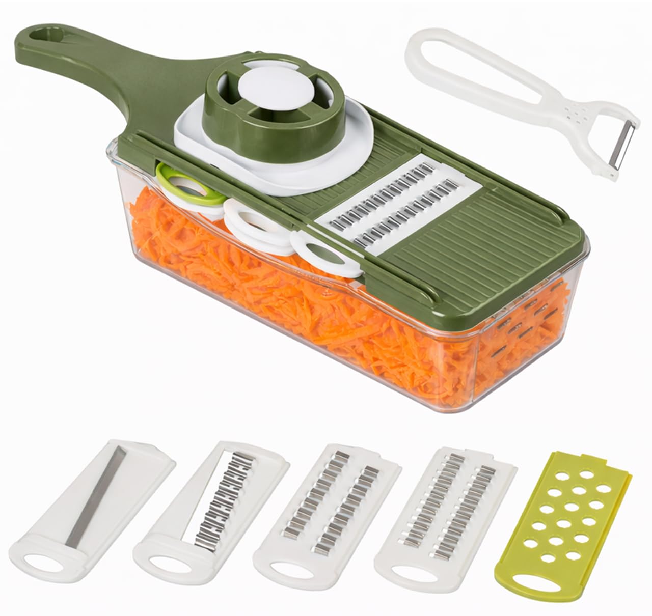 THEONA 5-in-1 Vegetable Grater & Slicer with Container | Multi