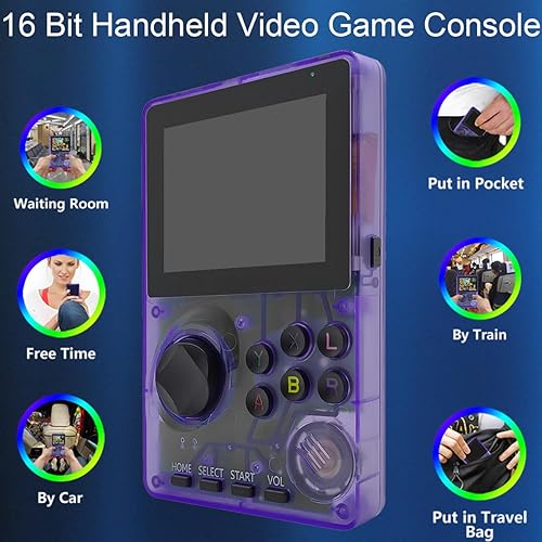 Miniatura 2 de Consola de videojuegos de 16 bits para niños y adultos, Lcb súper ancha de 2.8 pulgadas, precargada 100 HD, consola de juegos portátil para personas