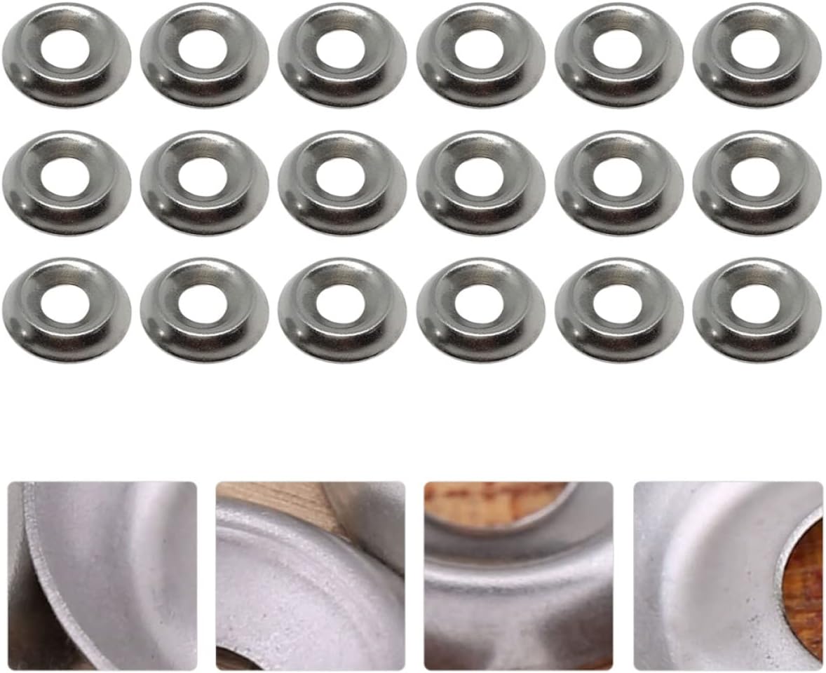TEHAUX 2sets Bowl-shaped Gaskets Fisheye Washers for Screws and Fixing Sturdy and Shiny Simple Screw Washers 100pcs*2