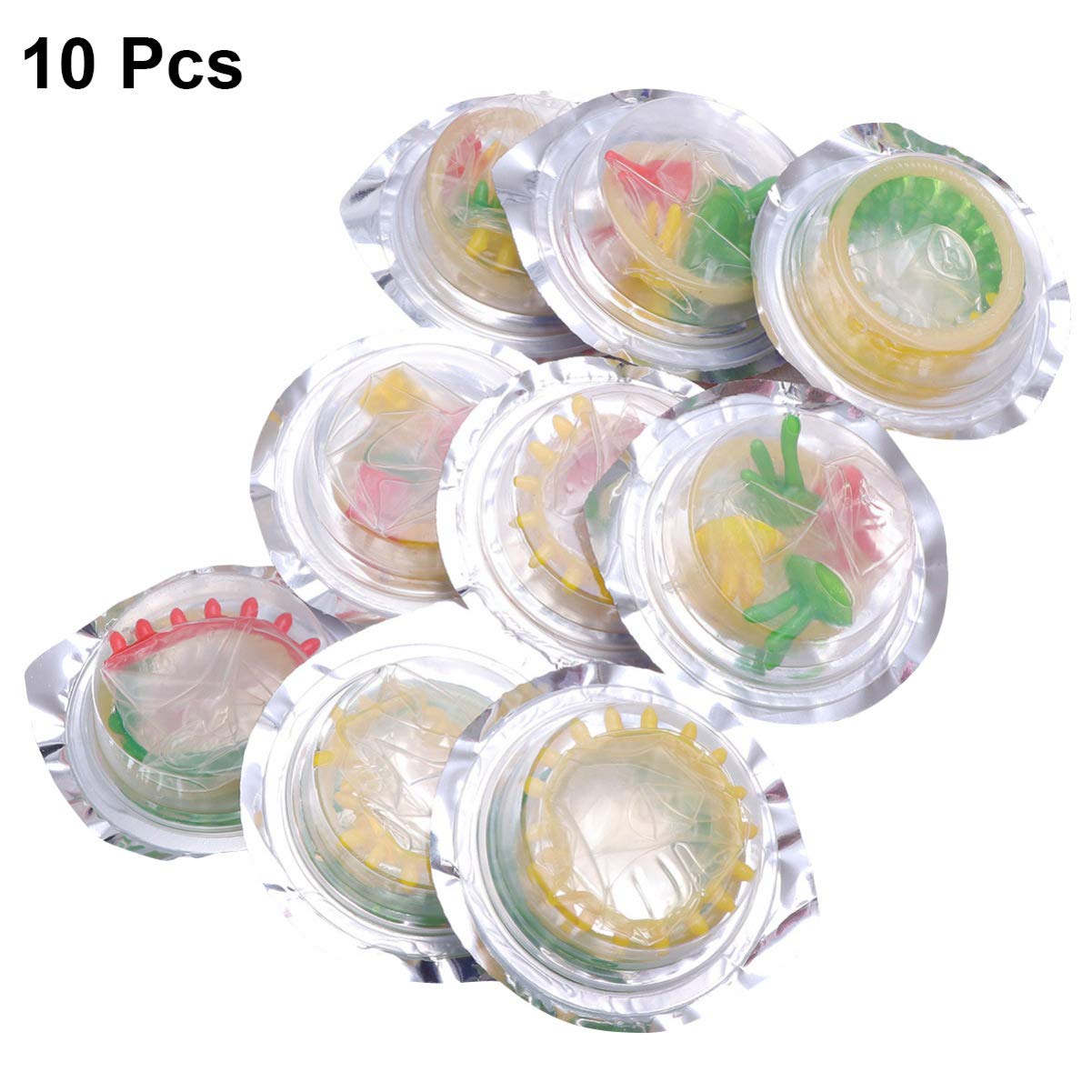 ValiCLUD - 10 preservativos conservantes lubricados ultra finos bien ajustados de látex natural punteados tachonados