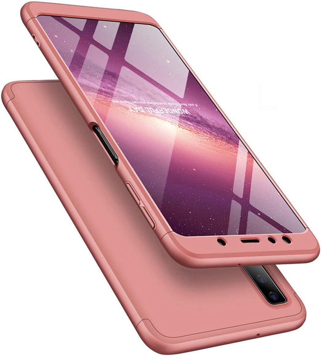ISADENSER for Samsung Galaxy A7 2018 Case Ultra Slim 2 in 1 Shockproof 360°Full Body Front Back Hard PC Plastic Anti-Scratch Cover Compatible with Samsung A750 2018,2IN1 PC - Rose Gold