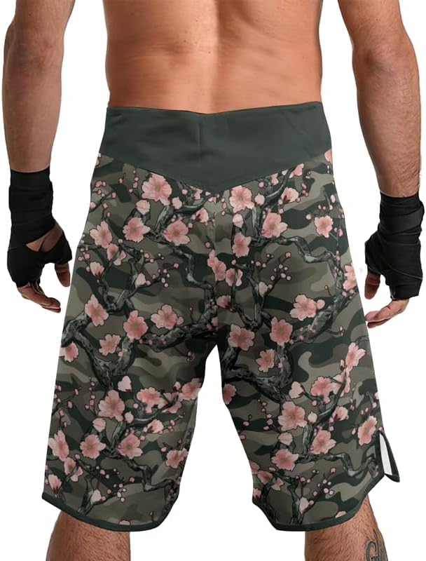 Camo Men's MMA Shorts for Workout Training - BJJ Fight Shorts for Jiu Jitsu Muay Thai Grappling