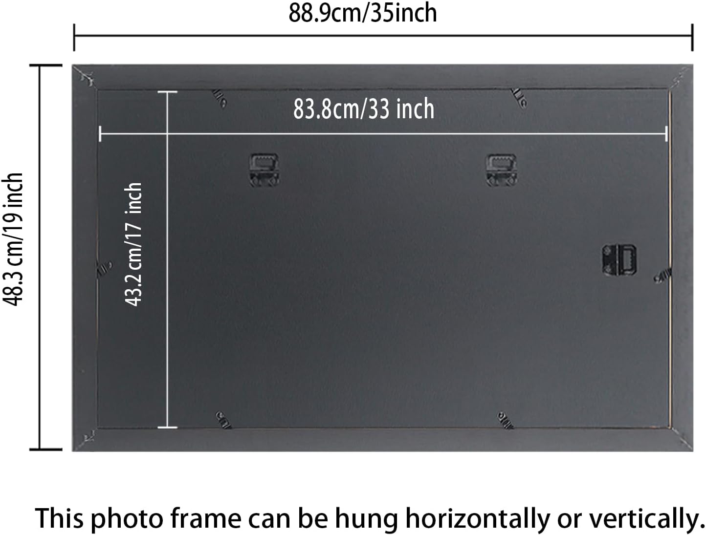 17x33 Panoramic Picture Frames Solid Wood ,With White Mat ,Fit 14x30 inch Photos with Mat or 17x33 without Mat，Poster Frame 17x33Photo Frames Family Wall 14x30 Picture Frame Black (L23B1733W1430)