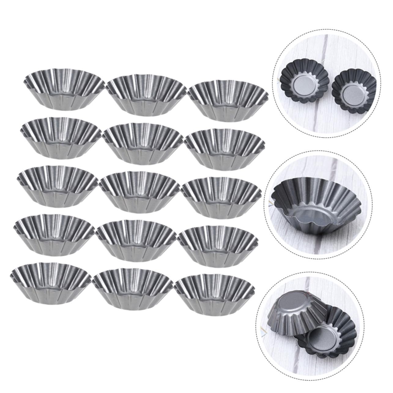 15 piezas Molde para Hornear Muffins y Pudines de Acero al Grueso Antiadherente para Tartas y Pasteles Utensilio Multiuso para Cocina y Repostería