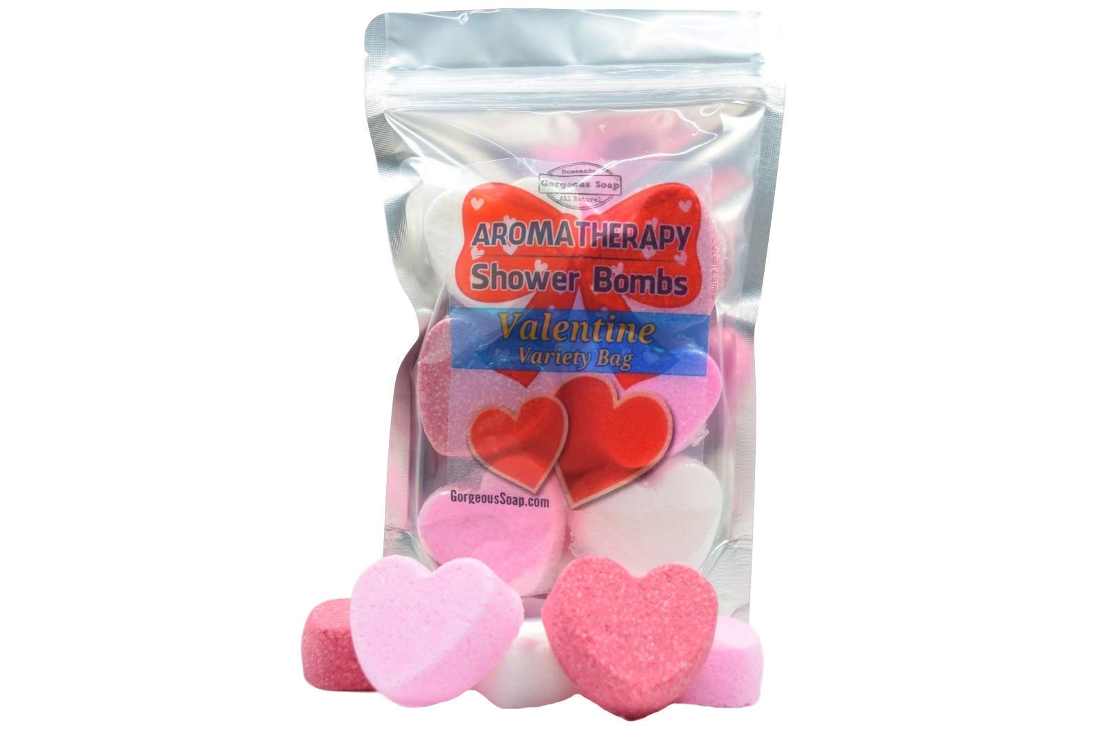 Aromatherapy Valentine Shower Bombs - Natural Handmade Shower Steamers, Shower Fizzies, Shower Tablets, Shower Melts, Shower Fizzy Spa Shower Soothers