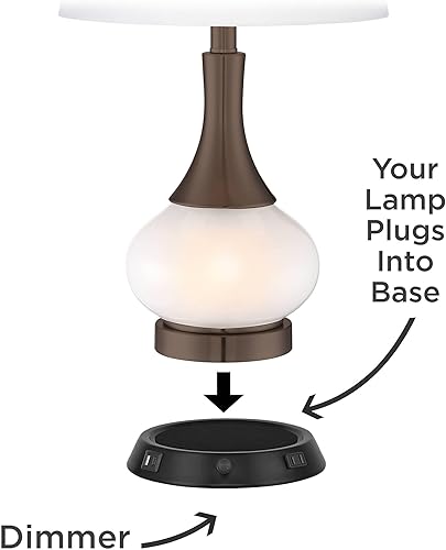 Miniatura 3 de 360 Lighting Andi - Lámpara de mesa moderna de mediados de siglo con USB regulable y toma de corriente alterna, base de carga de 24.5 pulgadas de