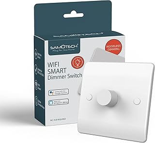 SAMOTECH 1-GANG 2-WAY UK WIFI SMART DIMMER SWITCH compatible with Tuya, Smart Life, Alexa, Google Assistant
