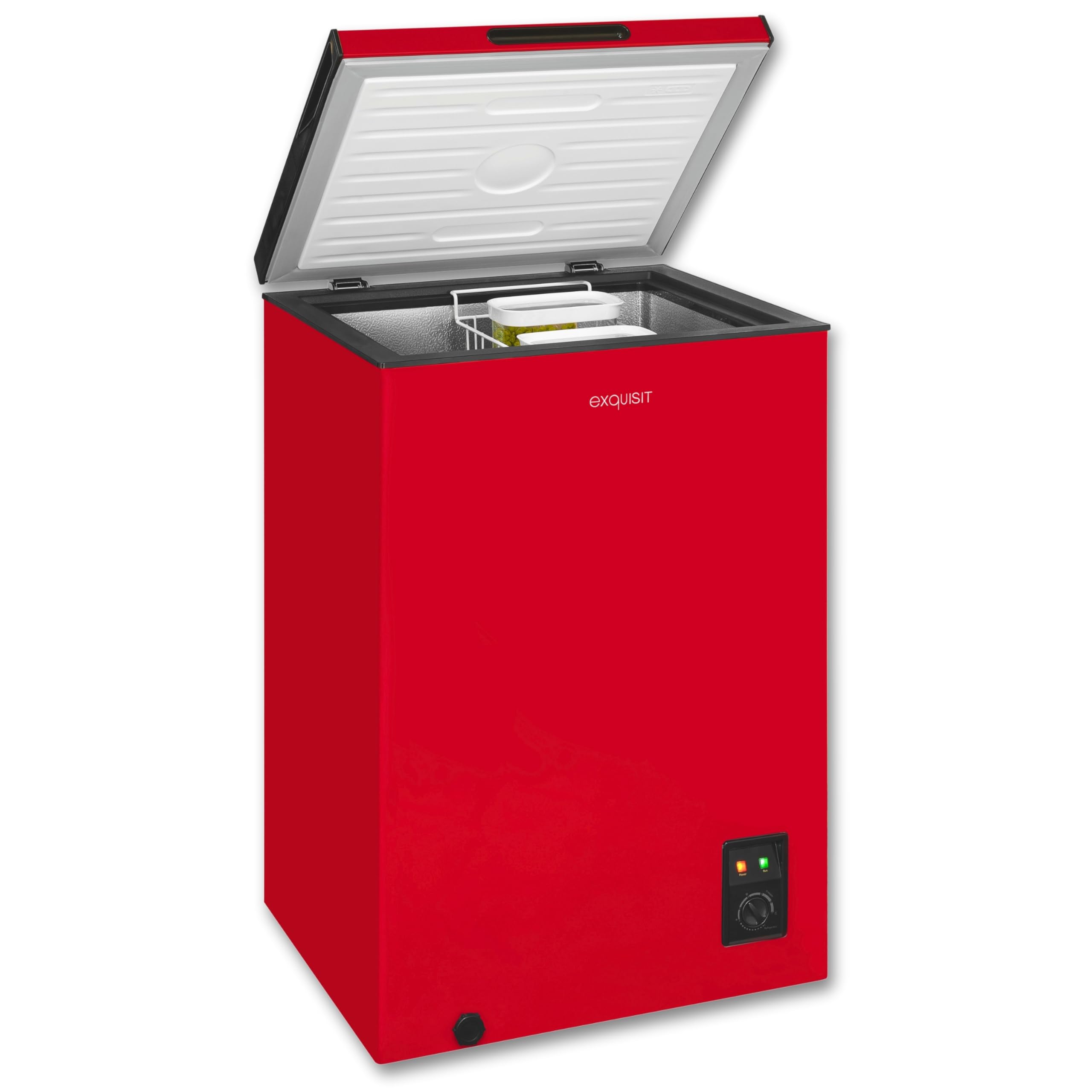 Exquisit Congelatore, 2 in 1, 99 litri, congelatore, congelatore, congelatore a 4 stelle, congelatore piccolo, caricamento dall'alto, congelatore, congelatore, GT100-050E rosso
