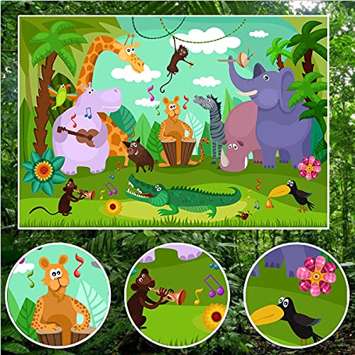 Huayi 7X5Ft Jungle Safari Concert Backdrop Photo Background Kids Portraits Photo Studio Props Children Birthday Banner Baby Shower Photo Booth Ft-6541 #TOP2