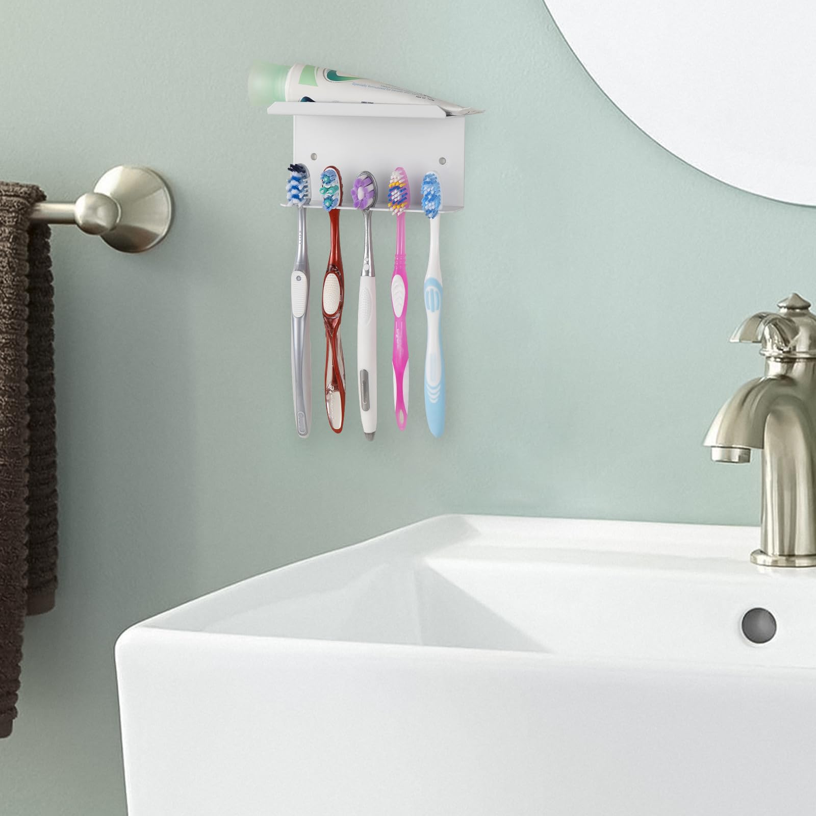 Porte-brosse à Dents En Acier Carbone, Support De Rangement Pour Brosses à Dents, Support De Rangement Pour Brosses A Dents Support De Comptoir Support De Lavabo De Salle De Bain Noir 96478579