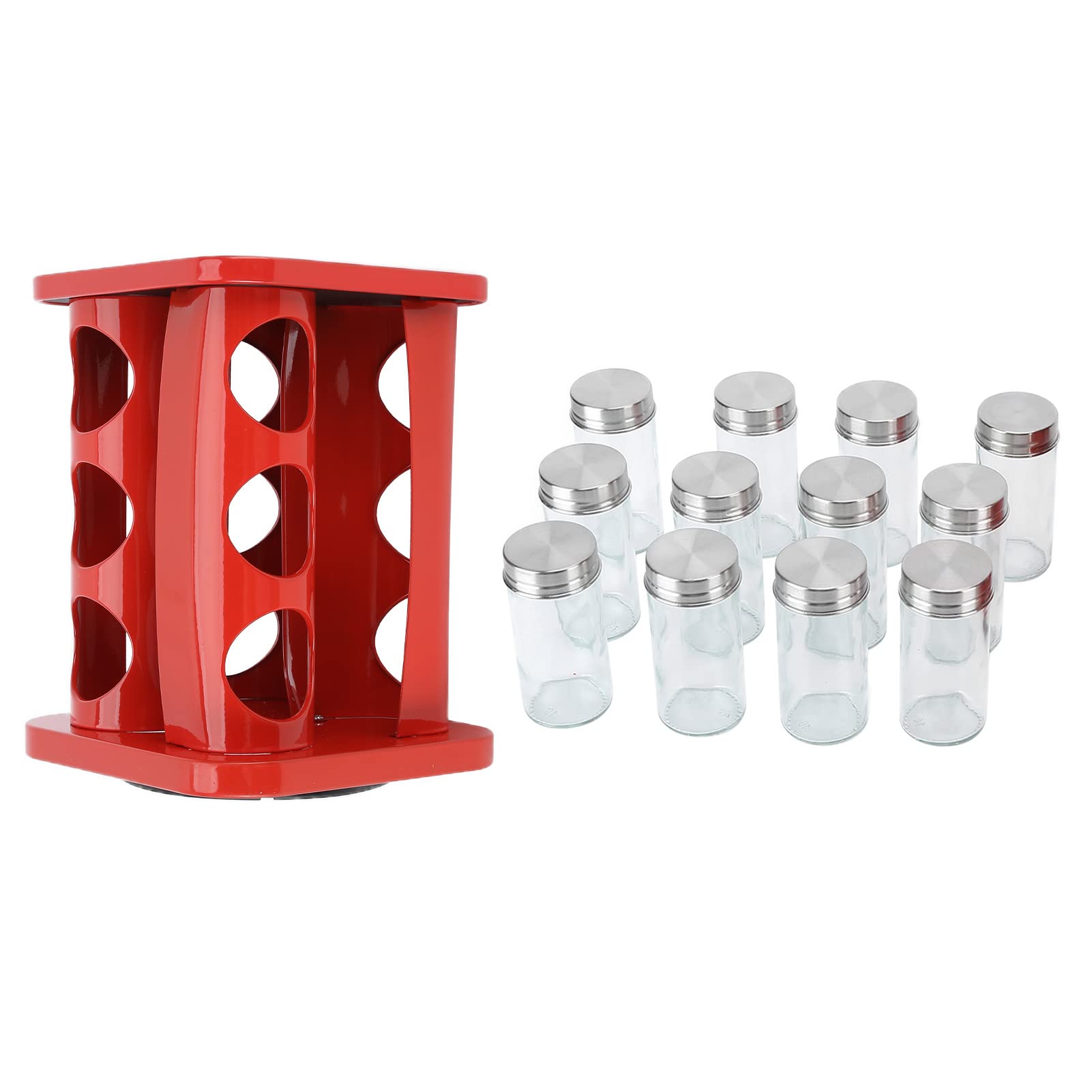Portaspezie Portaspezie Rotante in Acciaio Inossidabile per Barattoli di Spezie per Controsoffitto (J12336RED[12] rosso)