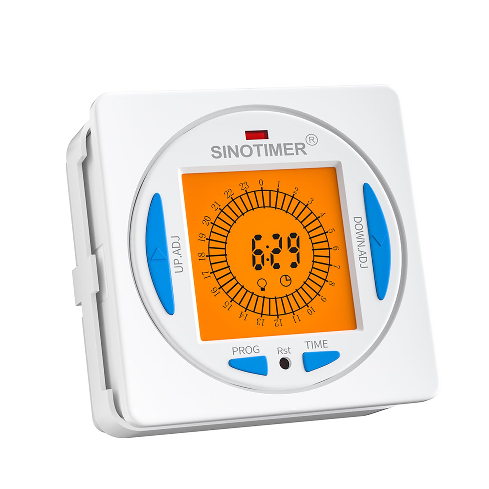 85-265 Vac Super HD LCD Rétroéclairage 24 heures Minuterie numérique Intervalle de 15 minutes avec 96 ON/Off tous les jours, fonction DST, panneau monté avec boîtier