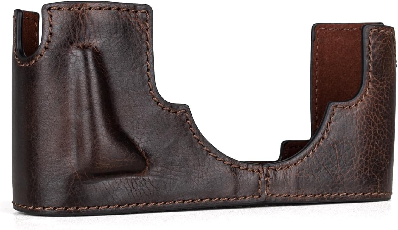 MUZIRI KINOKOO Case for Leica M11 M11-P M EV1, Premium Genuine Leather Protective Half Case for Leica M11/M11-P/M-EV1 Camera, with Hand Grip and Opening Bottom Design - Coffee