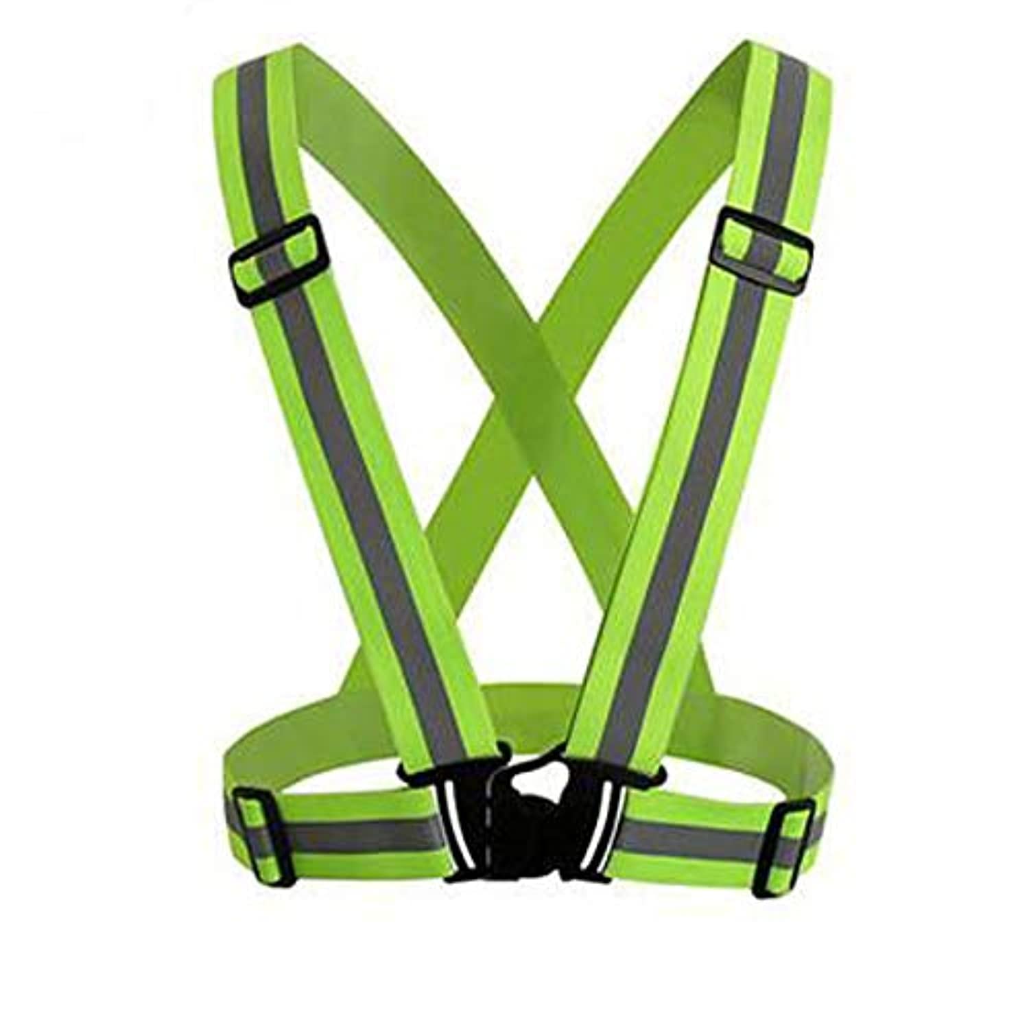 Adjustable Reflective Vest Belt For Safety With High Visibility (green), One Size