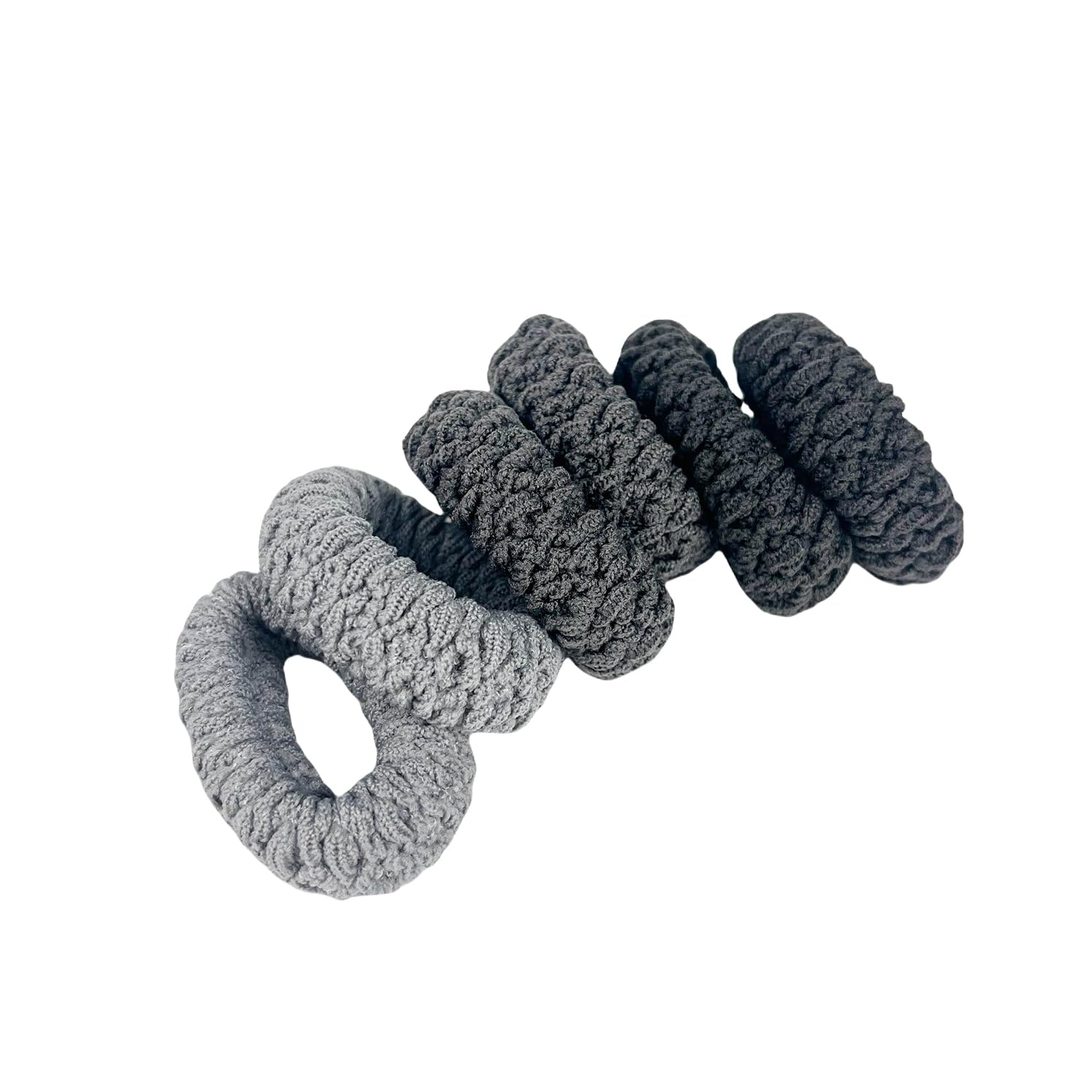 Hair Ties with Seamless High Elastic Thickening and widening in Ponytail Holders (Gray Series with 6 Pcs Packing)