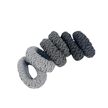 Hair Ties with Seamless High Elastic Thickening and widening in Ponytail Holders Gray Series with 6 Pcs Packing