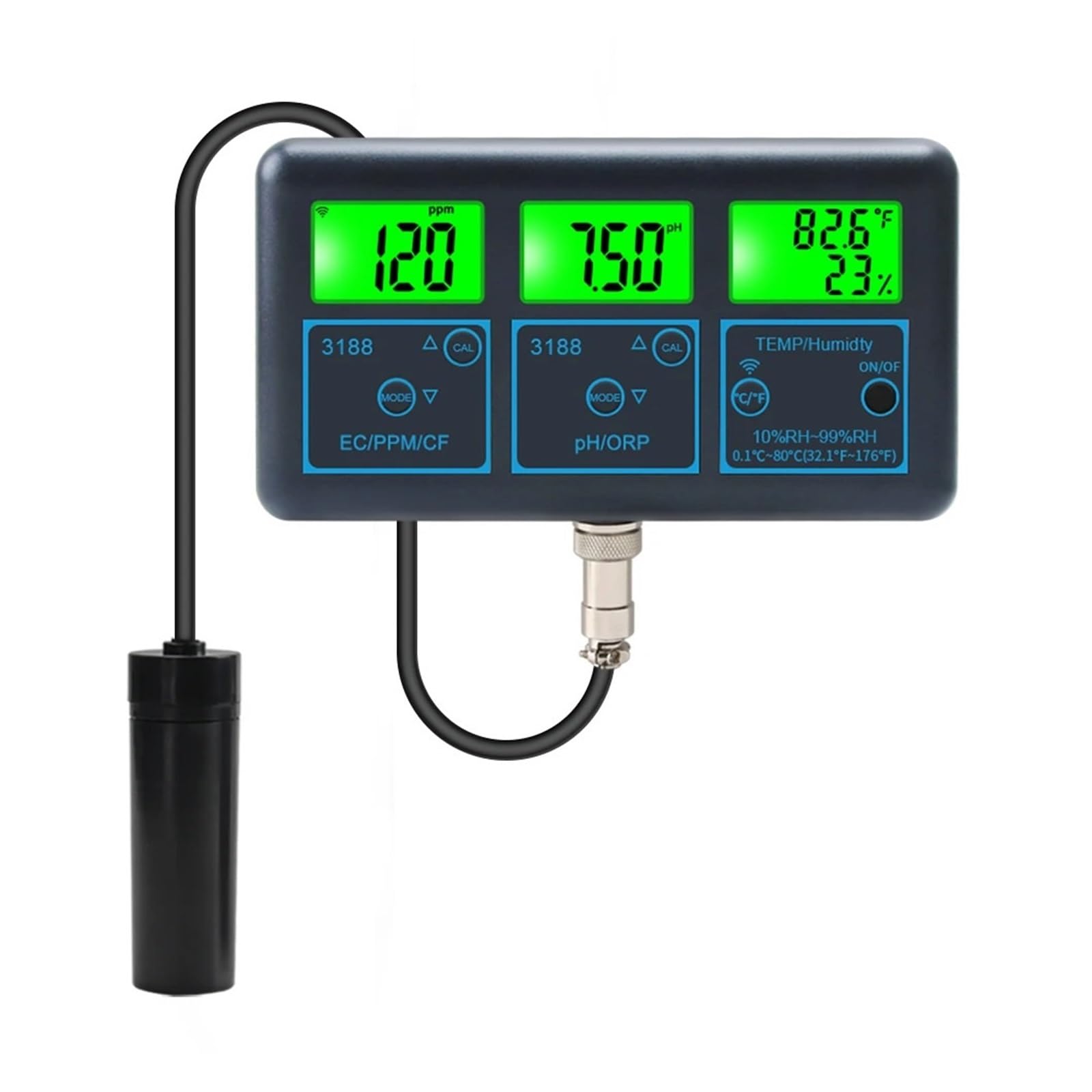 Misuratore PH WiFi Temp TDS (ppm) Tester Acqua ORP EC Tuya App Smart Monitor Analizzatore Digitale for Acquari Piscina Idroponica Rilevamento Rapido E Preciso