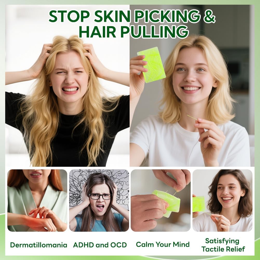 3PCS Anxiety Relief Skin Picking Fidget Pads - Trichotillomania & Dermatillomania - Silicone Picky Pad Toys for Adults ADHD Stress Relief - Anti Skin Picking Hair Pulling Fidget Toys