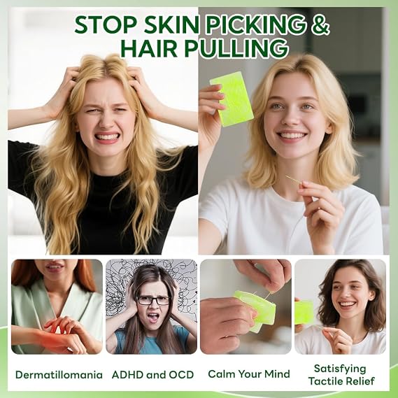 3PCS Anxiety Relief Skin Picking Fidget Pads - Trichotillomania & Dermatillomania - Silicone Picky Pad Toys for Adults ADHD Stress Relief - Anti Skin Picking Hair Pulling Fidget Toys