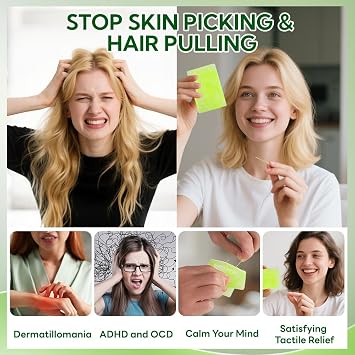 3PCS Anxiety Relief Skin Picking Fidget Pads - Trichotillomania & Dermatillomania - Silicone Picky Pad Toys for Adults ADHD Stress Relief - Anti Skin Picking Hair Pulling Fidget Toys