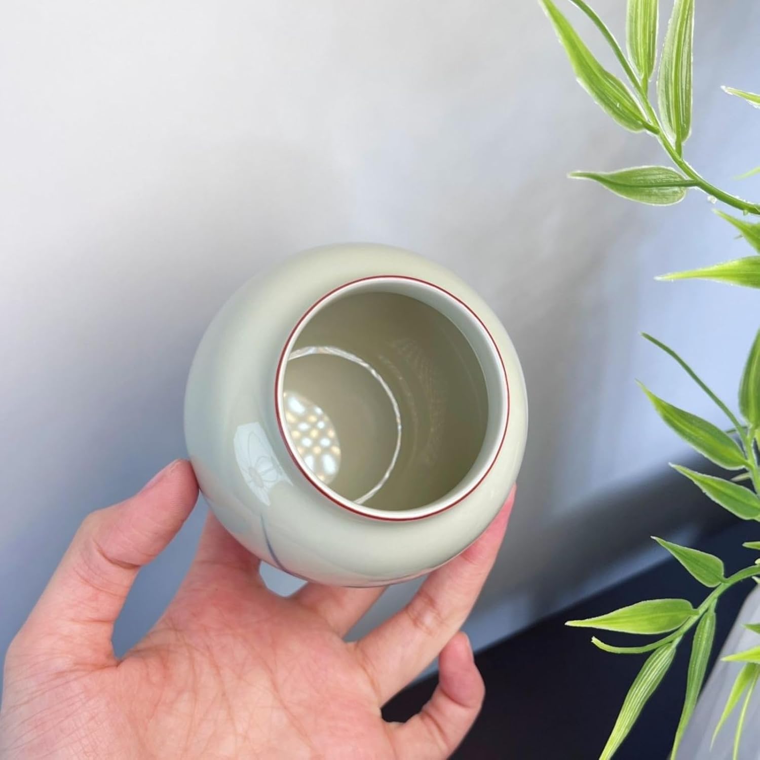 Chinese Style Hand-drawn Ceramics Tea Canister, 250ml 8.5oz, Antique-style Portable Household Sealed Storage Tank