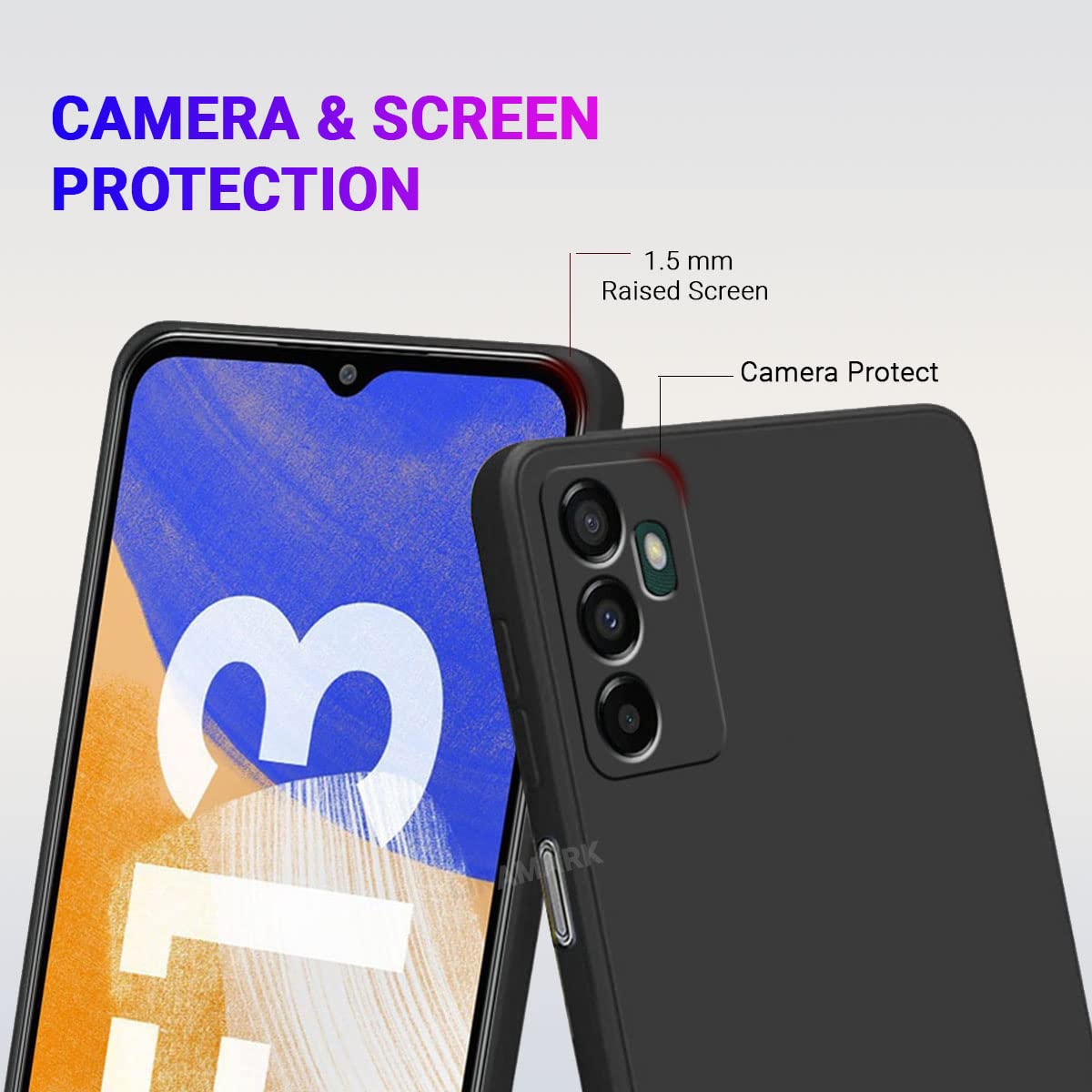 LIRAMARK Silicone Soft Back Cover Case for Samsung Galaxy M13 4G | Samsung Galaxy F13 4G (Black) — Amazon image 3