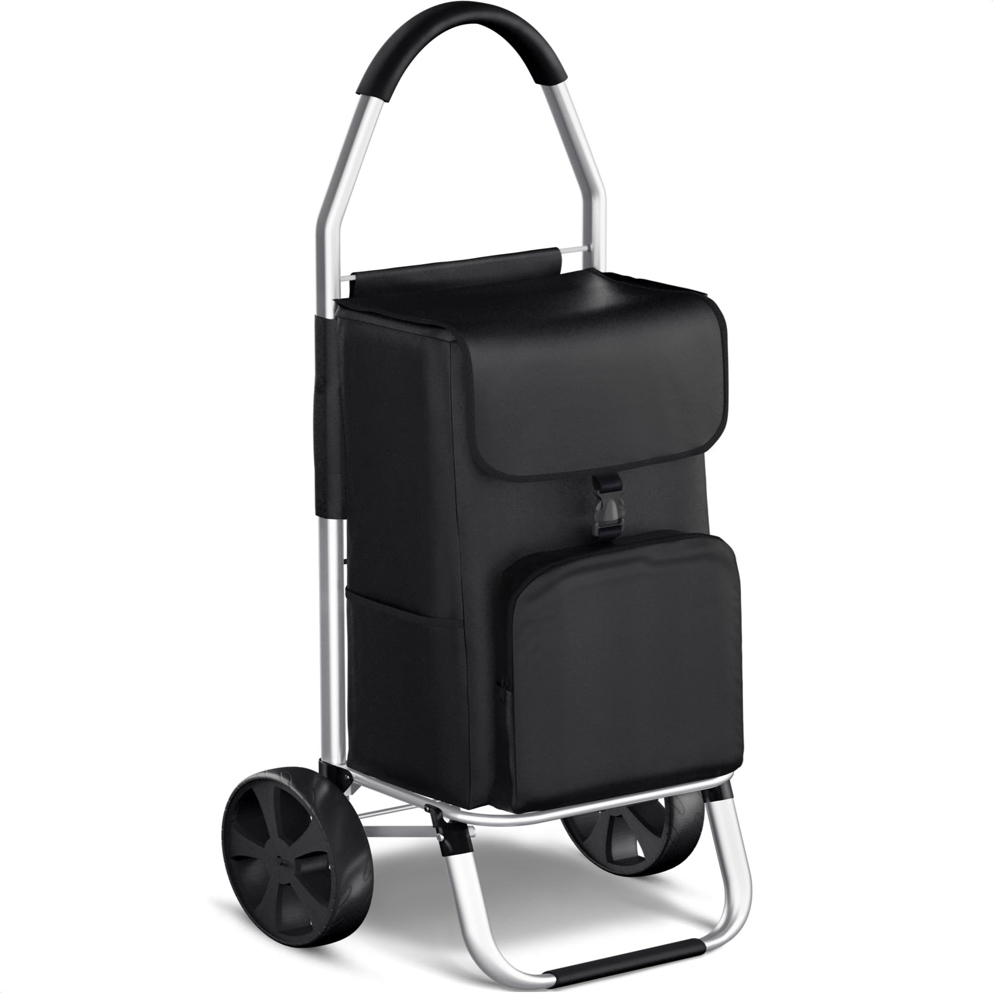 Avalo Carrello per la spesa con scomparto refrigerante - Pieghevole - Borsa per la spesa rimovibile - Carrello della spesa