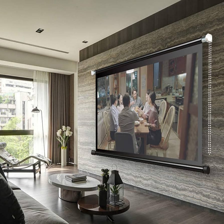 Amazon | 84インチプロジェクタースクリーン 16：9伸縮天吊り