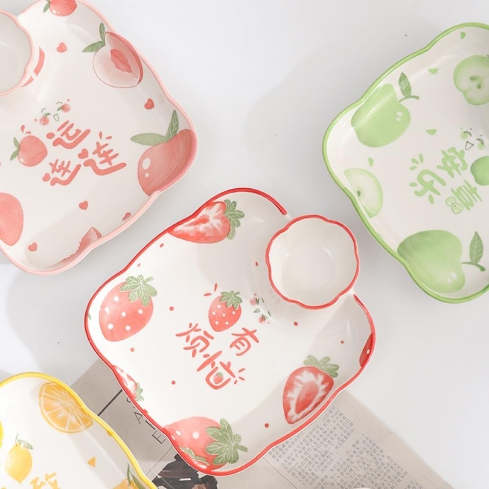 Kubki z wędlinami Porcelanowe talerze restauracyjne, domowe naczynia ceramiczne, talerze do pierogów, sosy i płaskie przyprawy do sufletu (różowy)