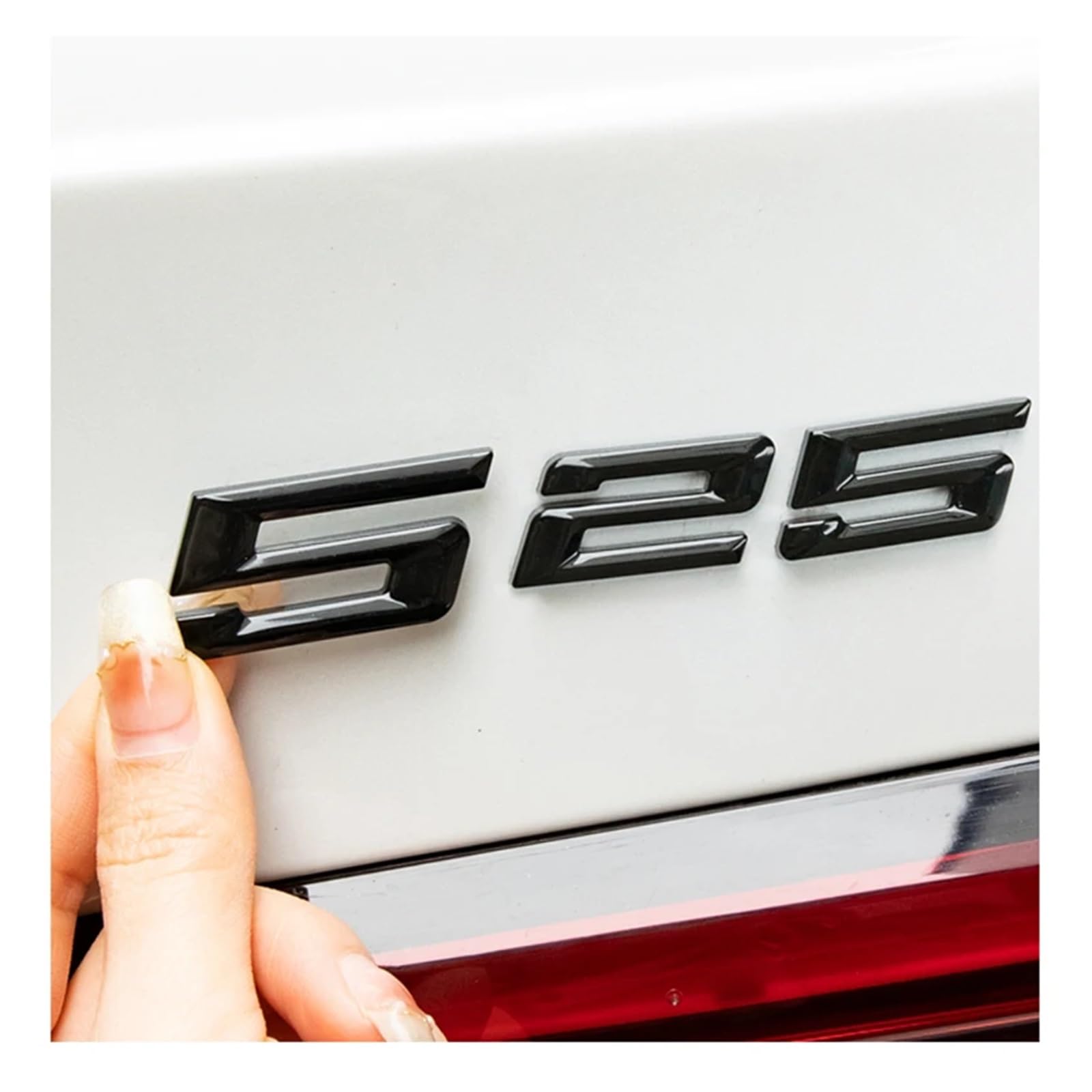 Auto-Kofferraum-Wörter-Abzeichen-Emblem-Aufkleber-Aufkleber for 520i 525i 528i 530i 535i 540i G30 G31 G60 G61 2024 2025(Gloss Black,520i)