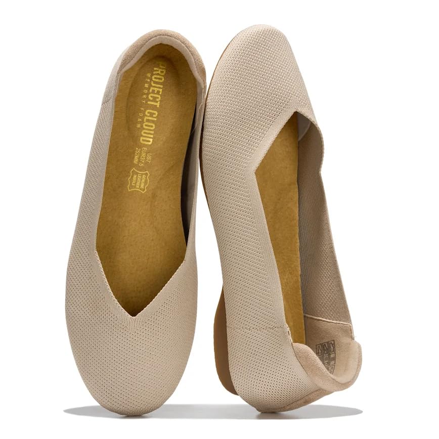 Image of Project Cloud Womens Flats Memory Foam Ballet Flats for Women (Prospect) | Memory Foam Insole and Lightweight Design - Non-Slip Sole Comfortable and Durable Womens Flats for All Occasions