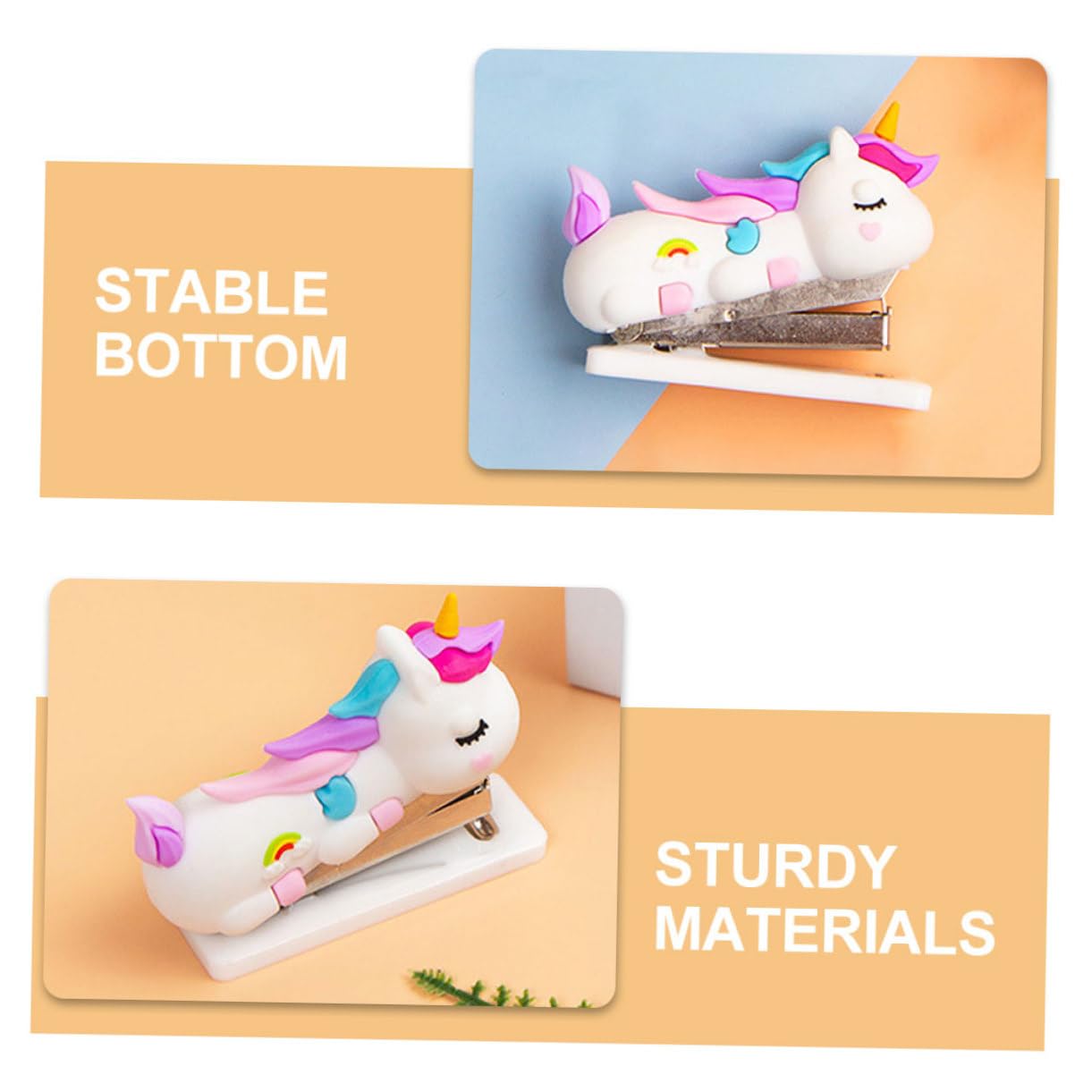 6pezzi Cute Stapler Portable Handheld Office Stapler for School and Home Smooth Stapling Performance Desk Decoration
