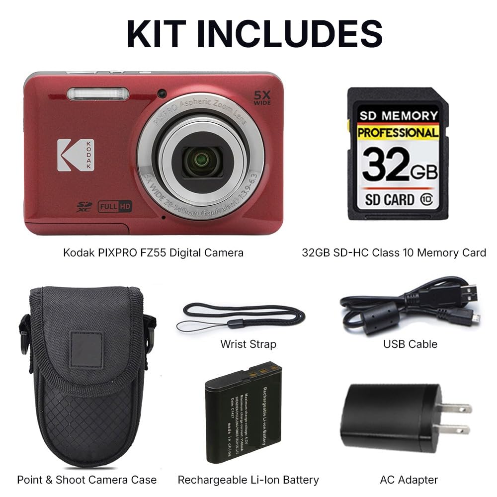 Amazon.com : Kodak PIXPRO FZ55 Digital Camera, 16MP Compact Point