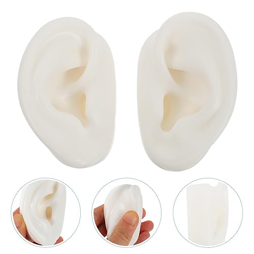 Miniatura 5 de POPETPOP Modelo de oreja de silicona suave, accesorios de exhibición de simulación de modelo de oído, herramientas de enseñanza, aretes de