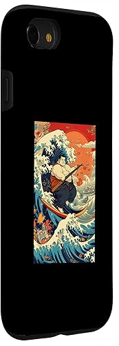 Miniatura 45 de Funny Surfing Sumo Wrestler on Kanagawa Great Wave Case for iPhone 14