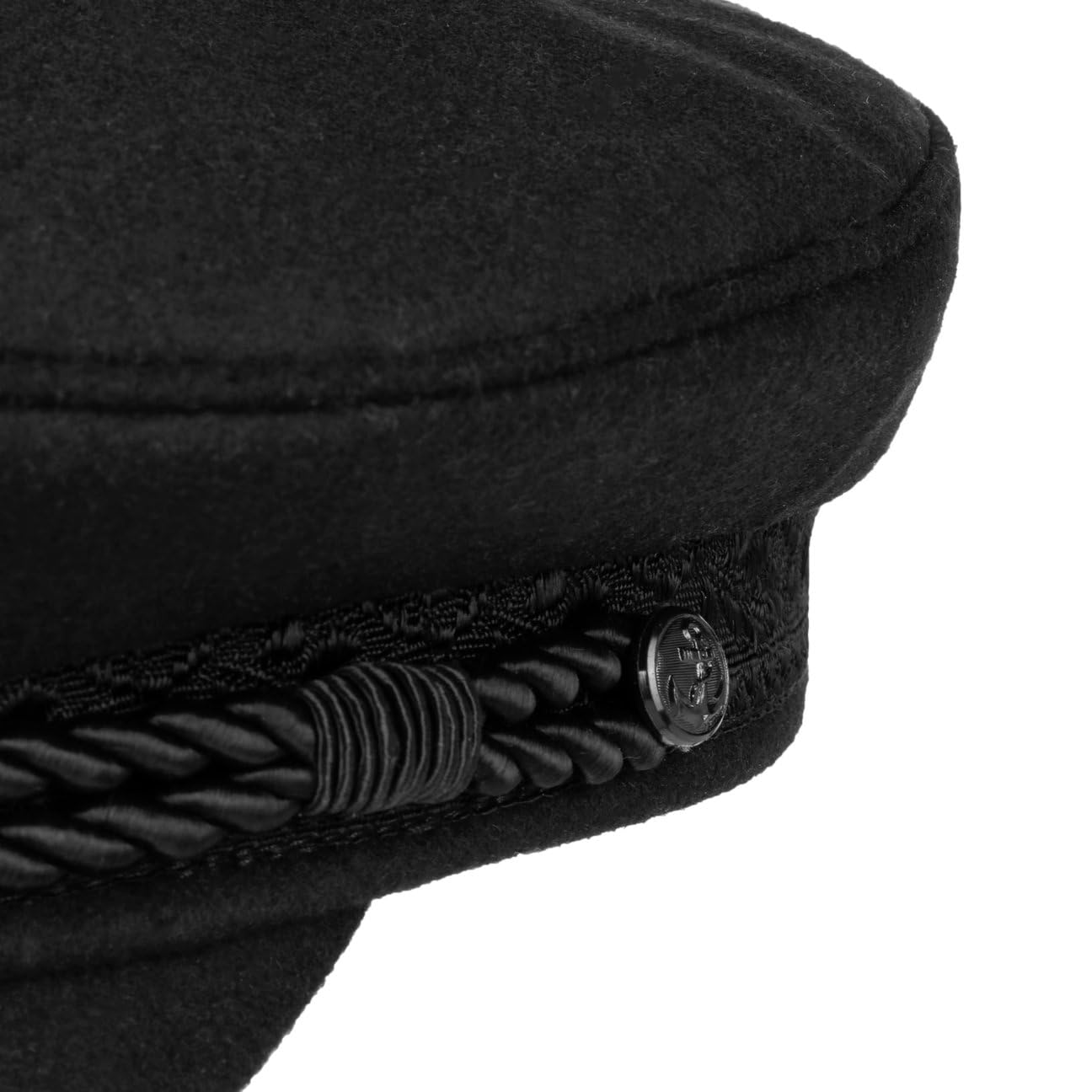HAMMABURG Gorra Elbsegler Tradicional Capitán Marinero de Paño con Visera Cordeles y Botones Negros Hombre