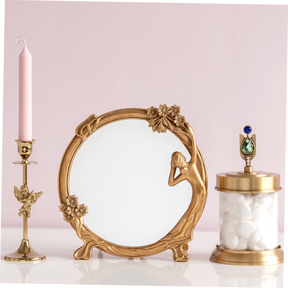 GALPADA Zarter Vintage Schminkspiegel Tisch Schminkspiegel für Schlafzimmer