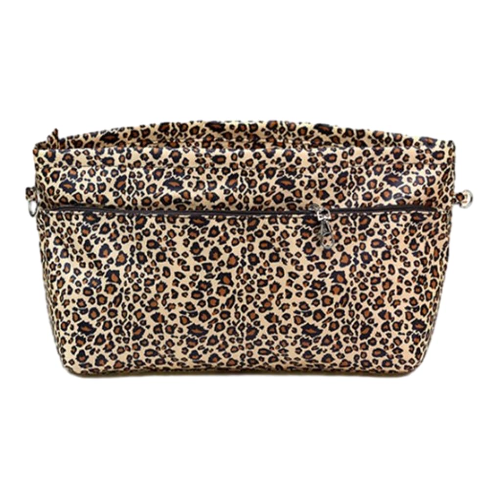Kixzsaz Leopard & Tall Insert Handbag Holding Cosmetics And Personal Items Nylon Expandable Liner Bag Bag Organiser Waterproof Shape Of Tote, 32 * 14 * 26Cm