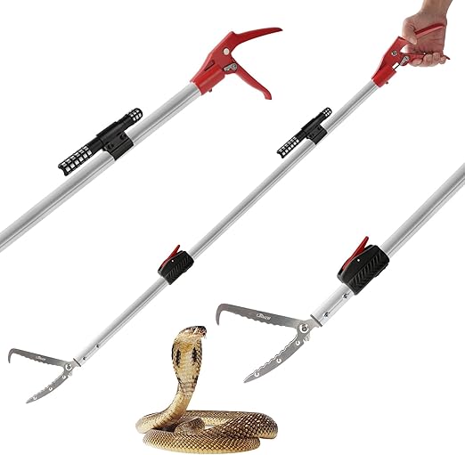 86 inch Snake Catcher Tongs Grabber Traps Stick Hook Bite Kits Tool with Telescopic Pole