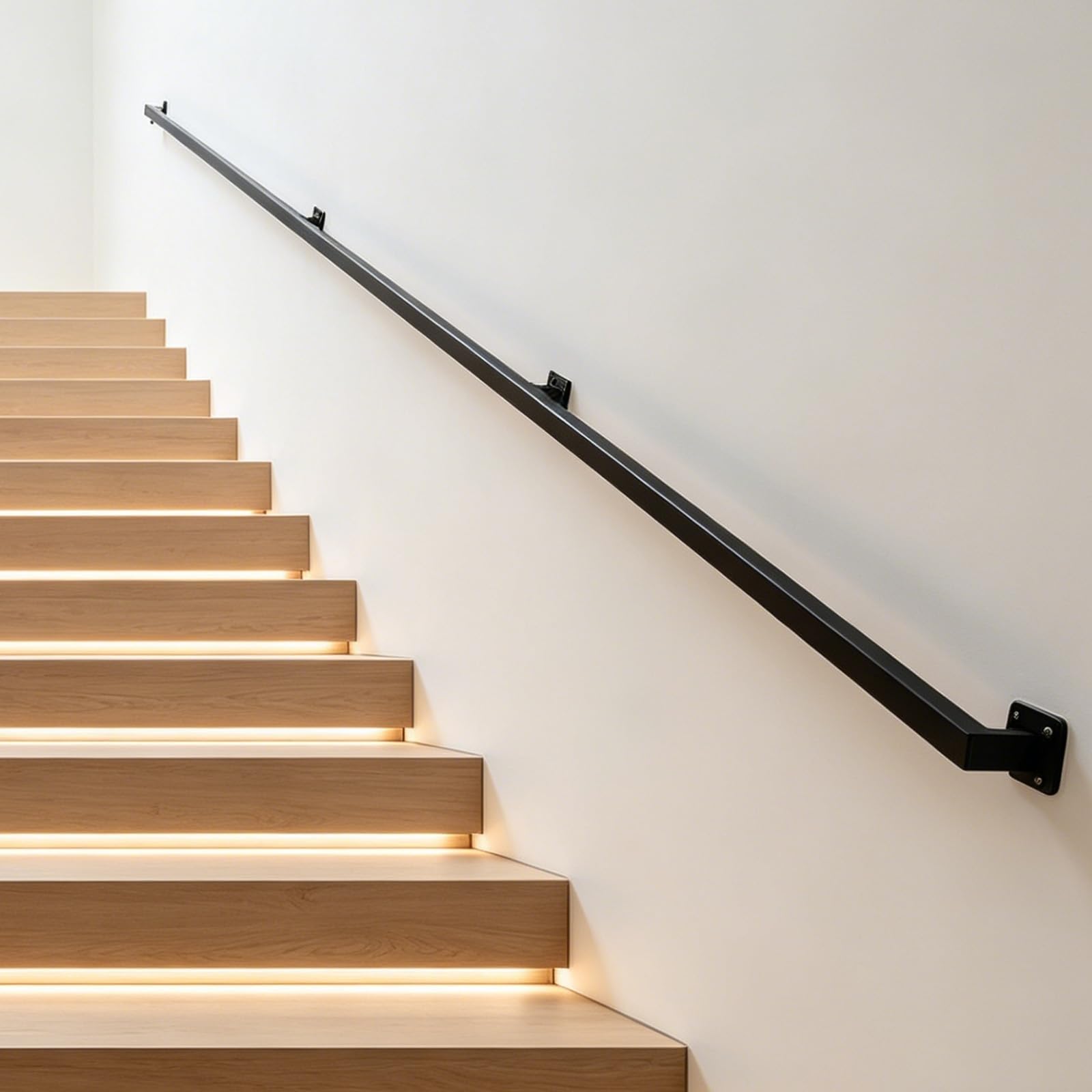 Wdfym A Stair Railings Indoor, Wall-Mounted Metal Hand Rail For Indoor,