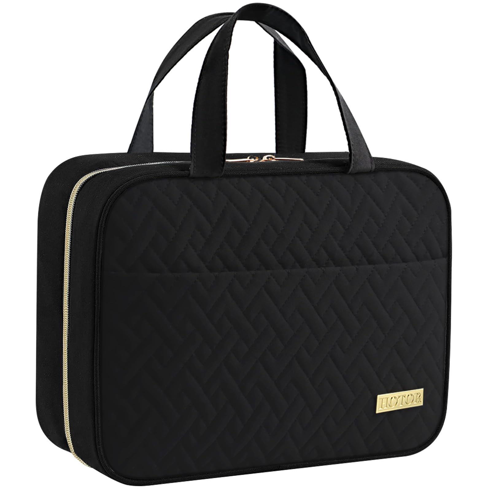 HOTOR Travel Toiletry Bag - Hanging Toiletry Bag for Women & Men, Makeup Bag/Big Comparment, Waterproof for Travel Accessories, Travel Essentials, Large, Black