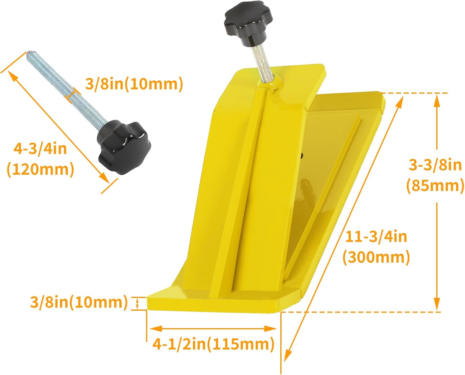ALMULOO Pair Durable Tractor Bucket Protector Compatible with Most Loaders Edge 3/8" Heavy Duty Steel Powder Coated Yellow