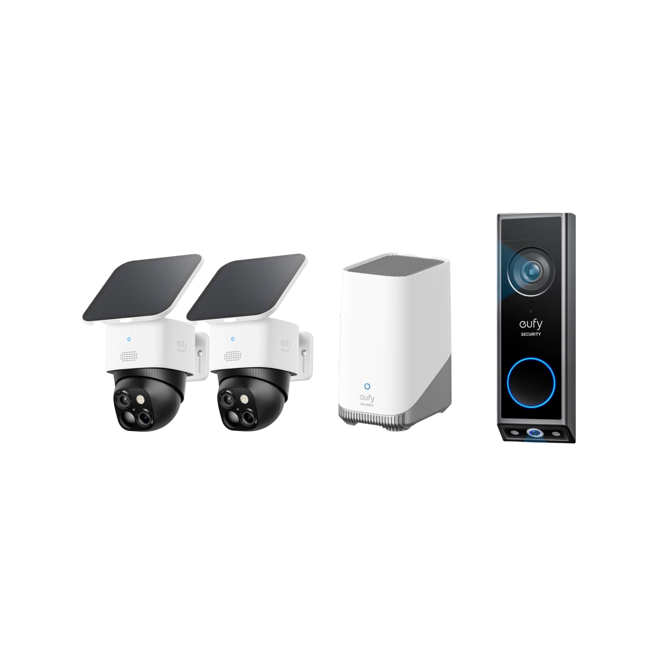 eufy Security SoloCam S340 2-Cam Kit (HomeBase S380) with Video Doorbell E340 (Battery Powered), Solar Security Camera, No Blind Spots, No Monthly Fee